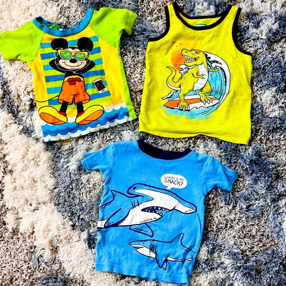 3T boys bundle: Disney, Carters, Garanimals shirts